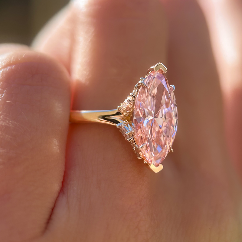 Vivienne Ring | 3.58ct Marquise Pink Lab Grown Diamond