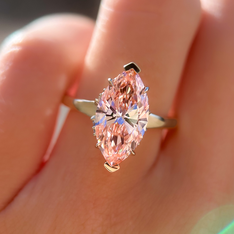 Vivienne Ring | 3.58ct Marquise Pink Lab Grown Diamond