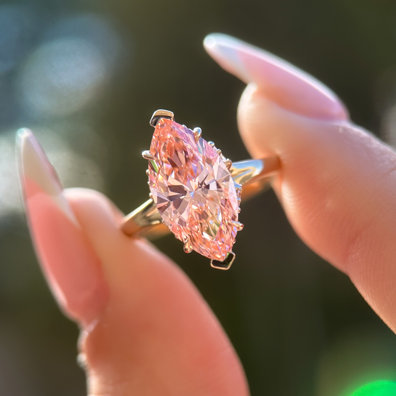 Vivienne Ring | 3.58ct Marquise Pink Lab Grown Diamond