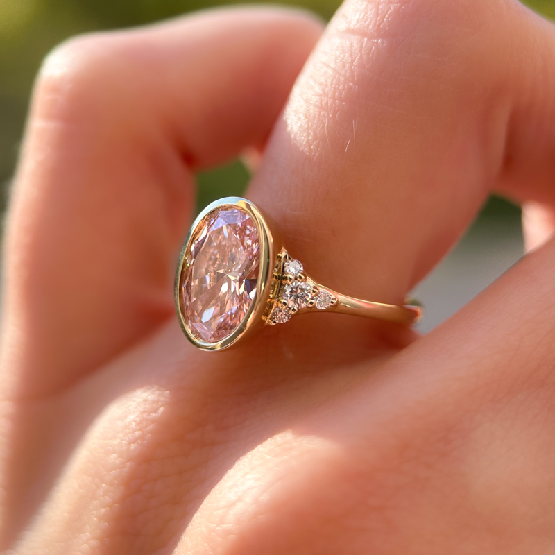 Zora Ring | 2.36 Oval Pink Lab Grown Diamond