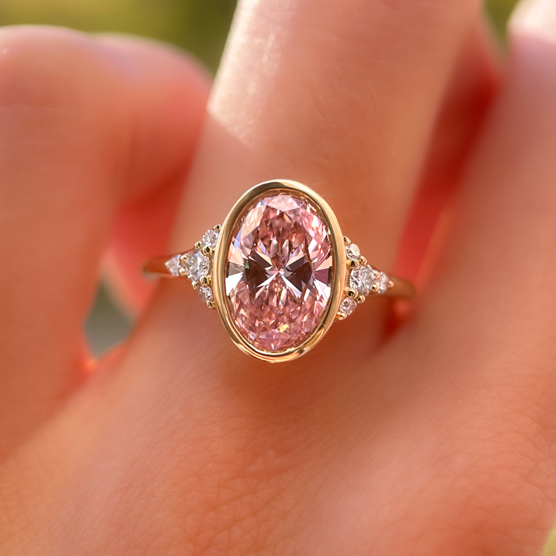 Zora Ring | 2.36 Oval Pink Lab Grown Diamond