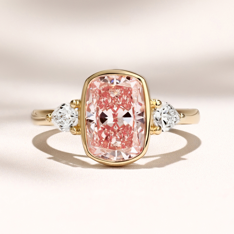 Aegis Ring | 2.62 Long Cushion Pink Lab Grown Diamond