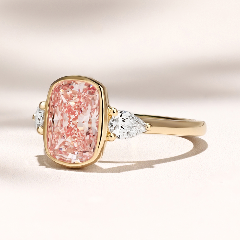 Aegis Ring | 2.62 Long Cushion Pink Lab Grown Diamond
