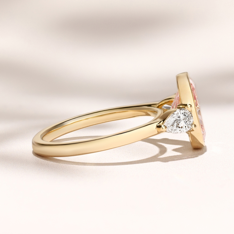 Aegis Ring | 2.62 Long Cushion Pink Lab Grown Diamond