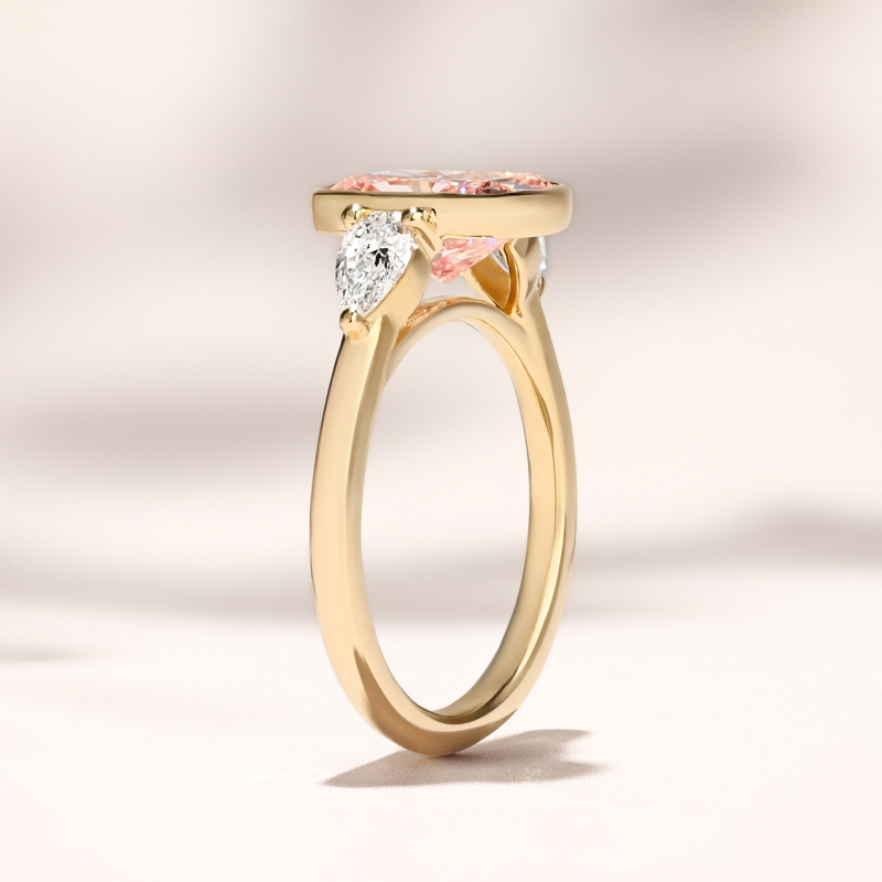 Aegis Ring | 2.62 Long Cushion Pink Lab Grown Diamond