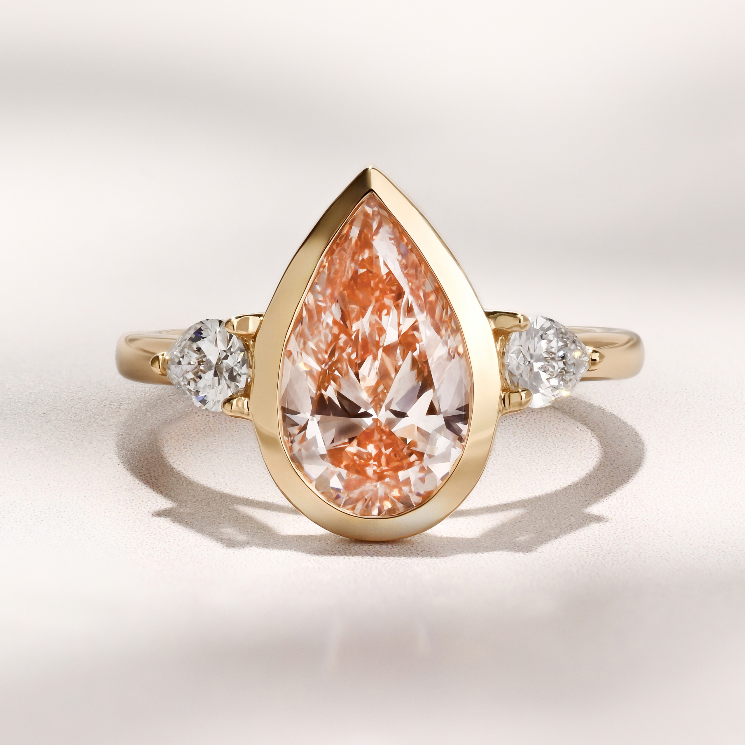 Aegis Ring | 2.73ct Pear Pink Lab Grown Diamond