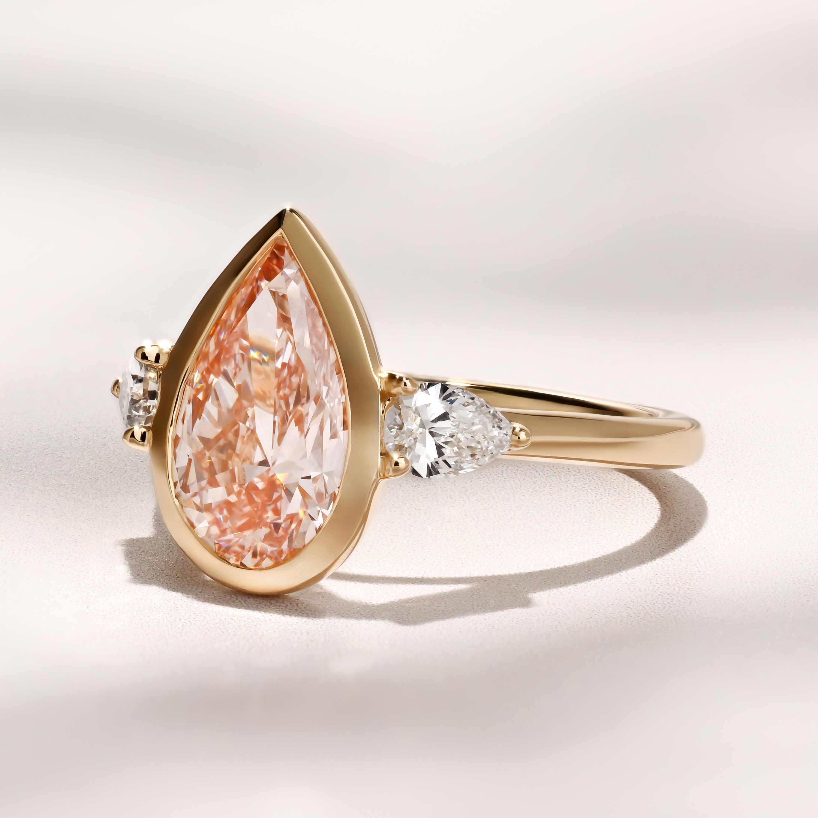 Aegis Ring | 2.73ct Pear Pink Lab Grown Diamond