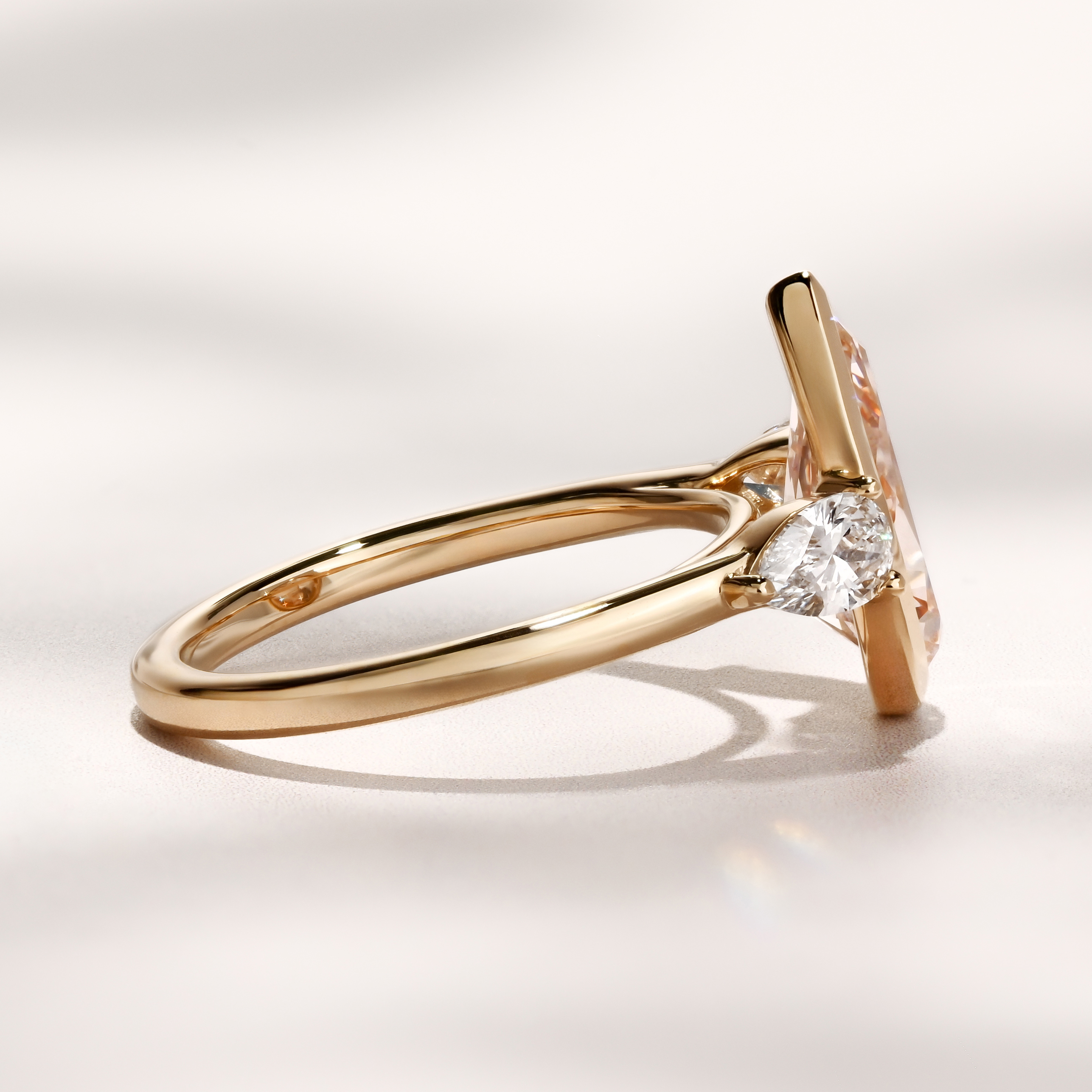 Aegis Ring | 2.73ct Pear Pink Lab Grown Diamond