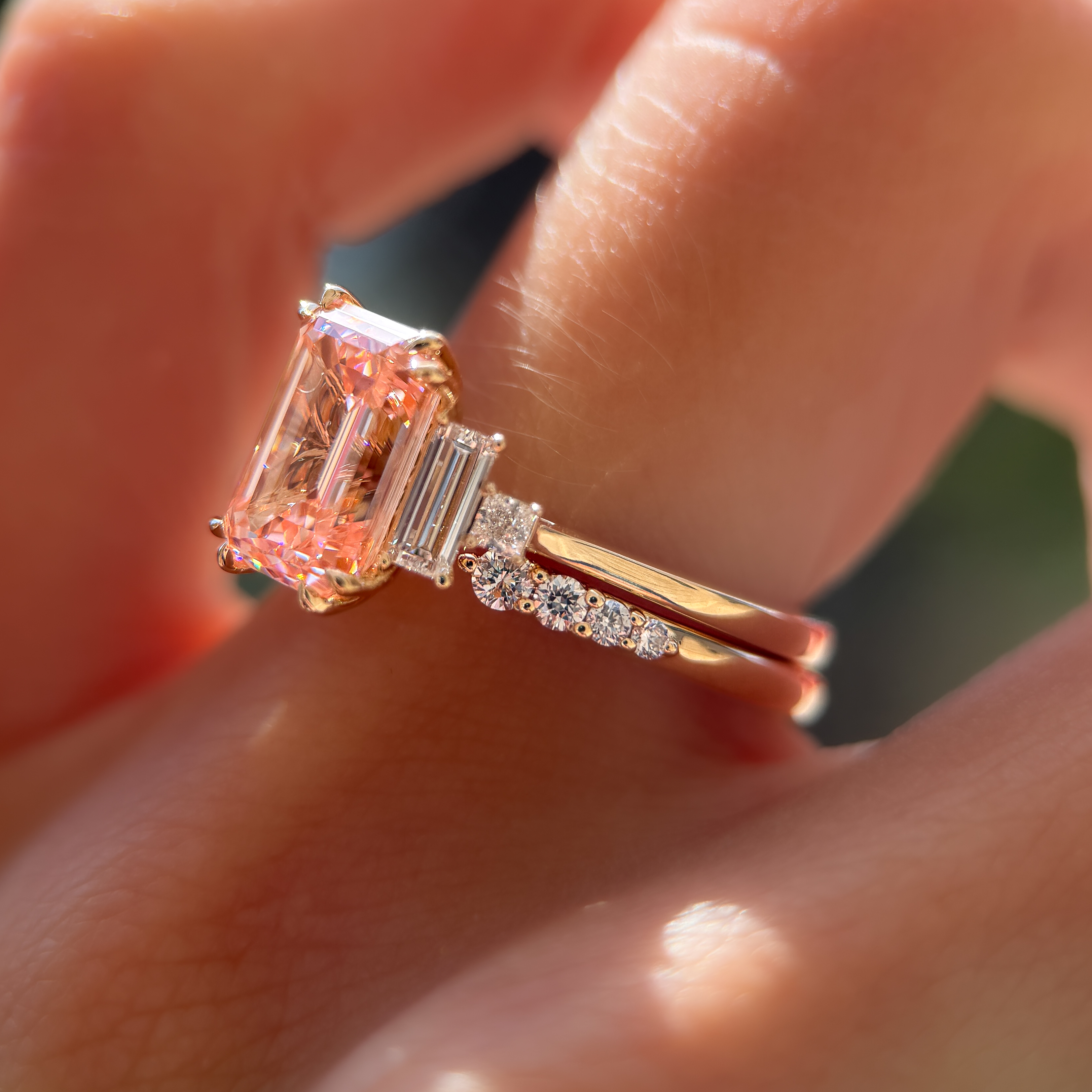 Amelia Ring I 3.08ct Elongated Cushion Pink Lab Grown Diamond