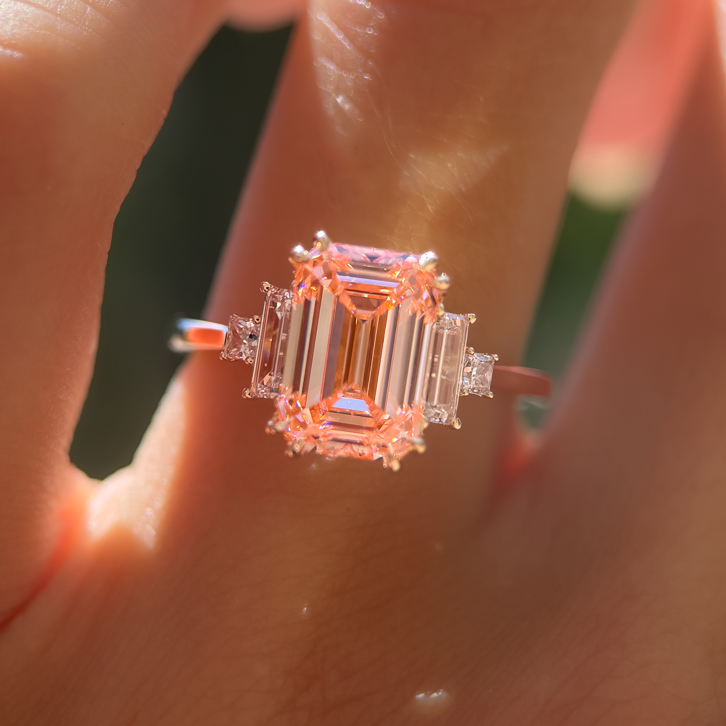 Amelia Ring I 3.08ct Elongated Cushion Pink Lab Grown Diamond