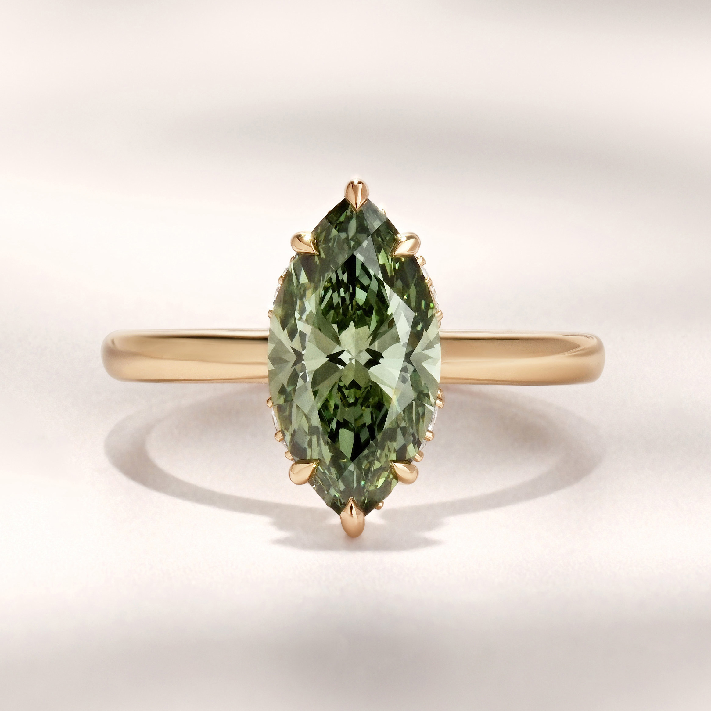Maristella Ring | 2.03ct Marquise Green Lab Grown Diamond