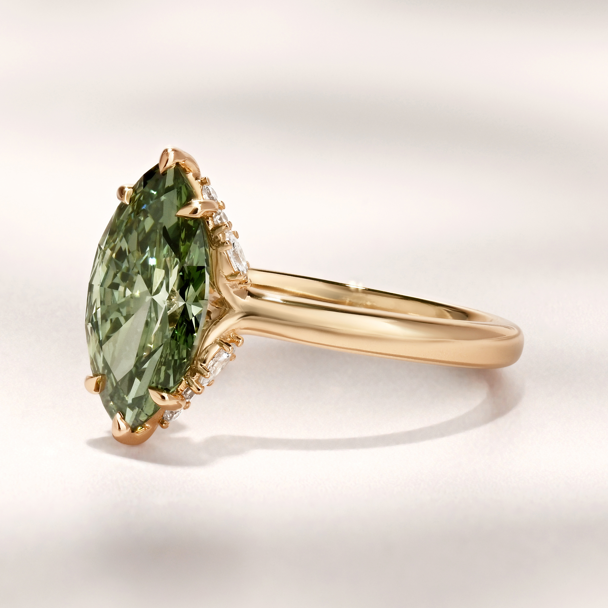 Maristella Ring | 2.03ct Marquise Green Lab Grown Diamond