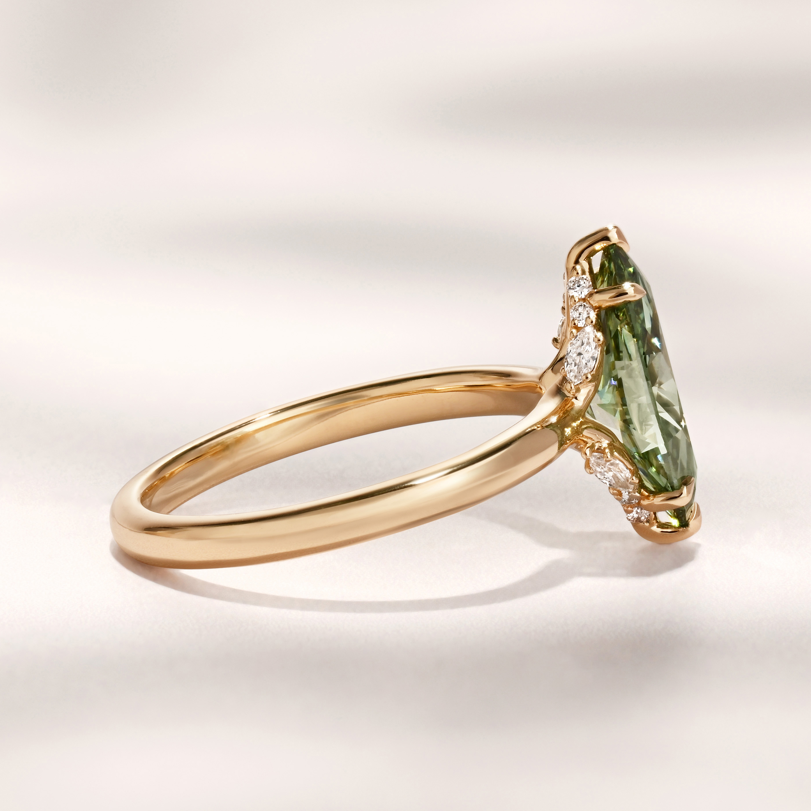 Maristella Ring | 2.03ct Marquise Green Lab Grown Diamond