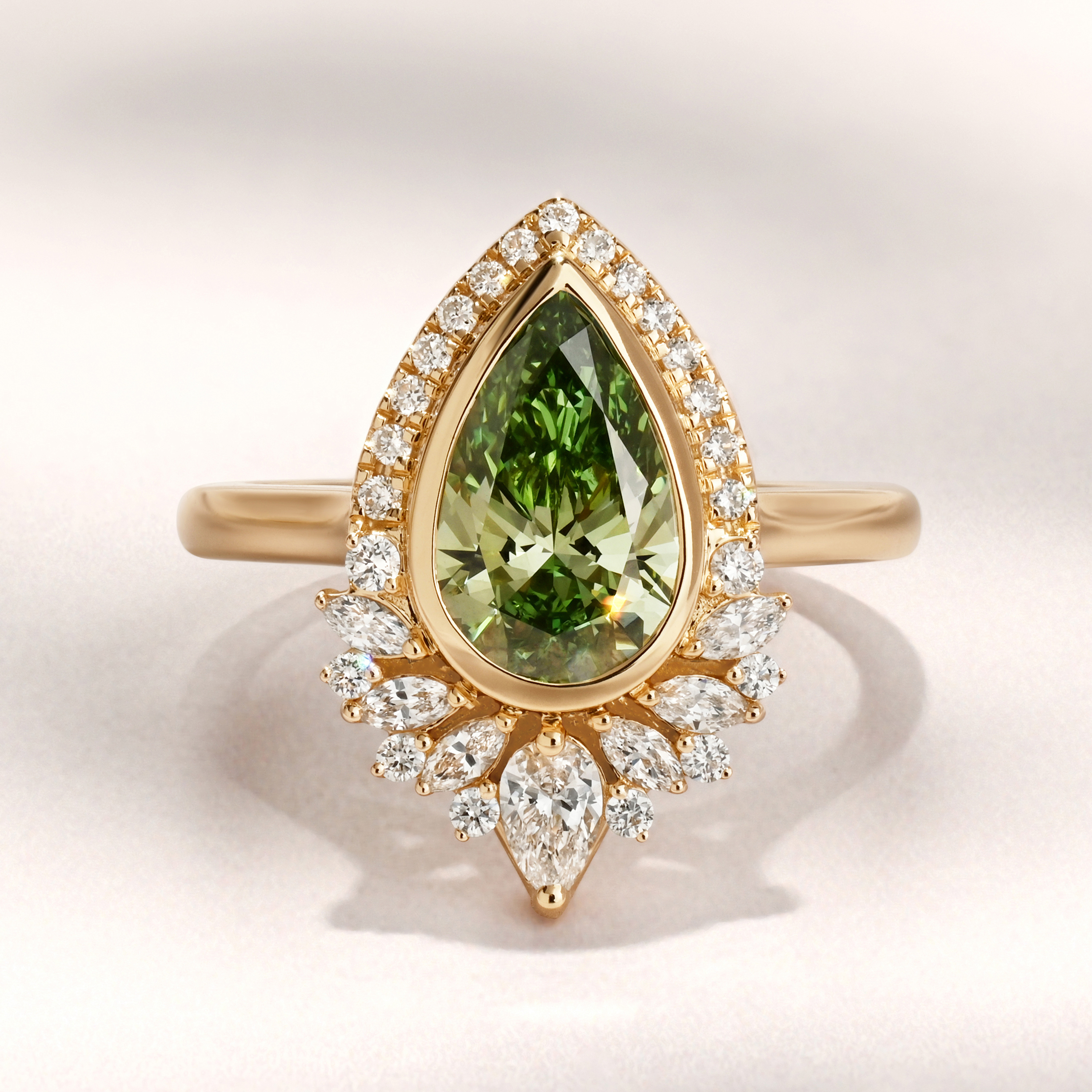 Isadora Ring | 1.59ct Pear Green Lab Grown Diamond
