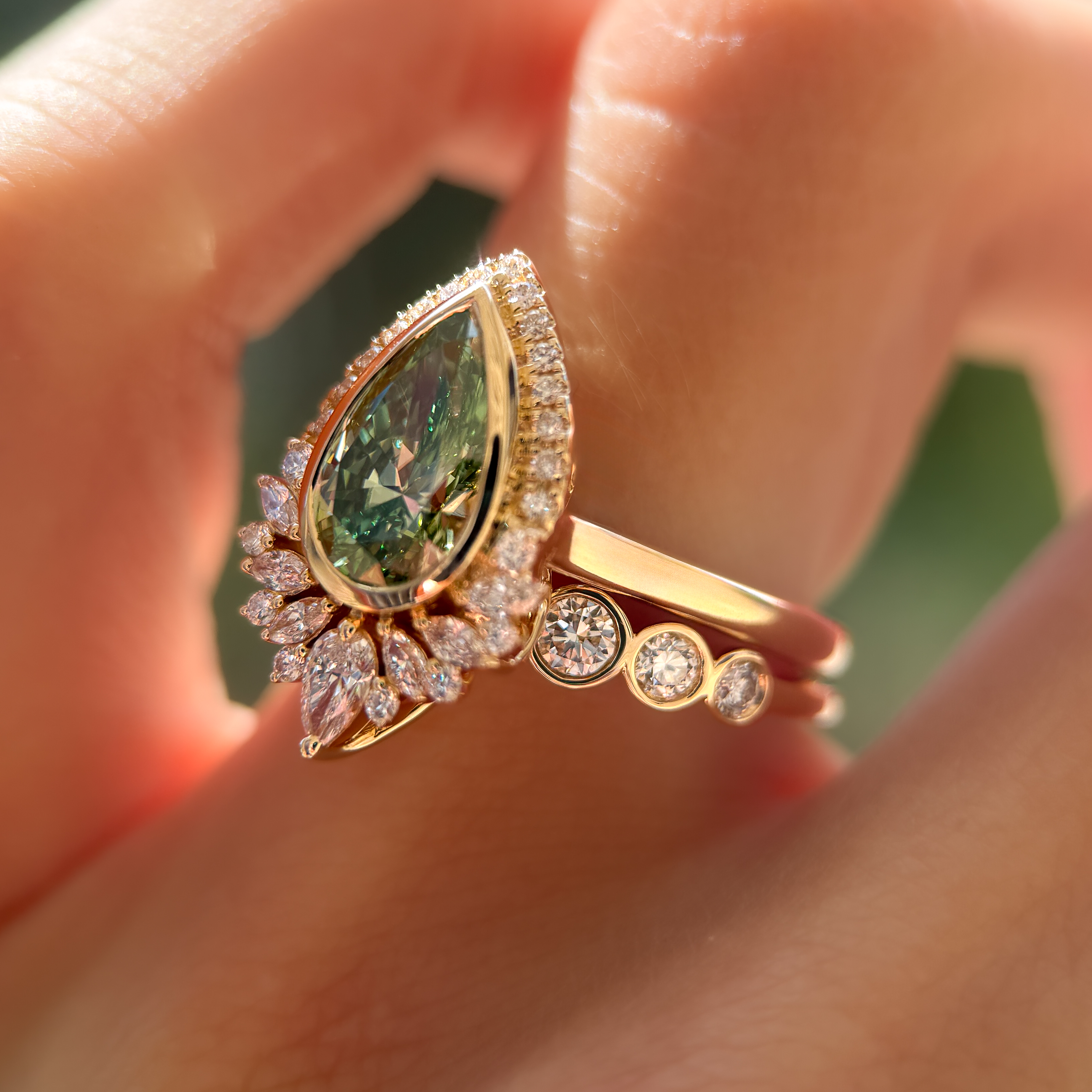 Isadora Ring | 1.59ct Pear Green Lab Grown Diamond