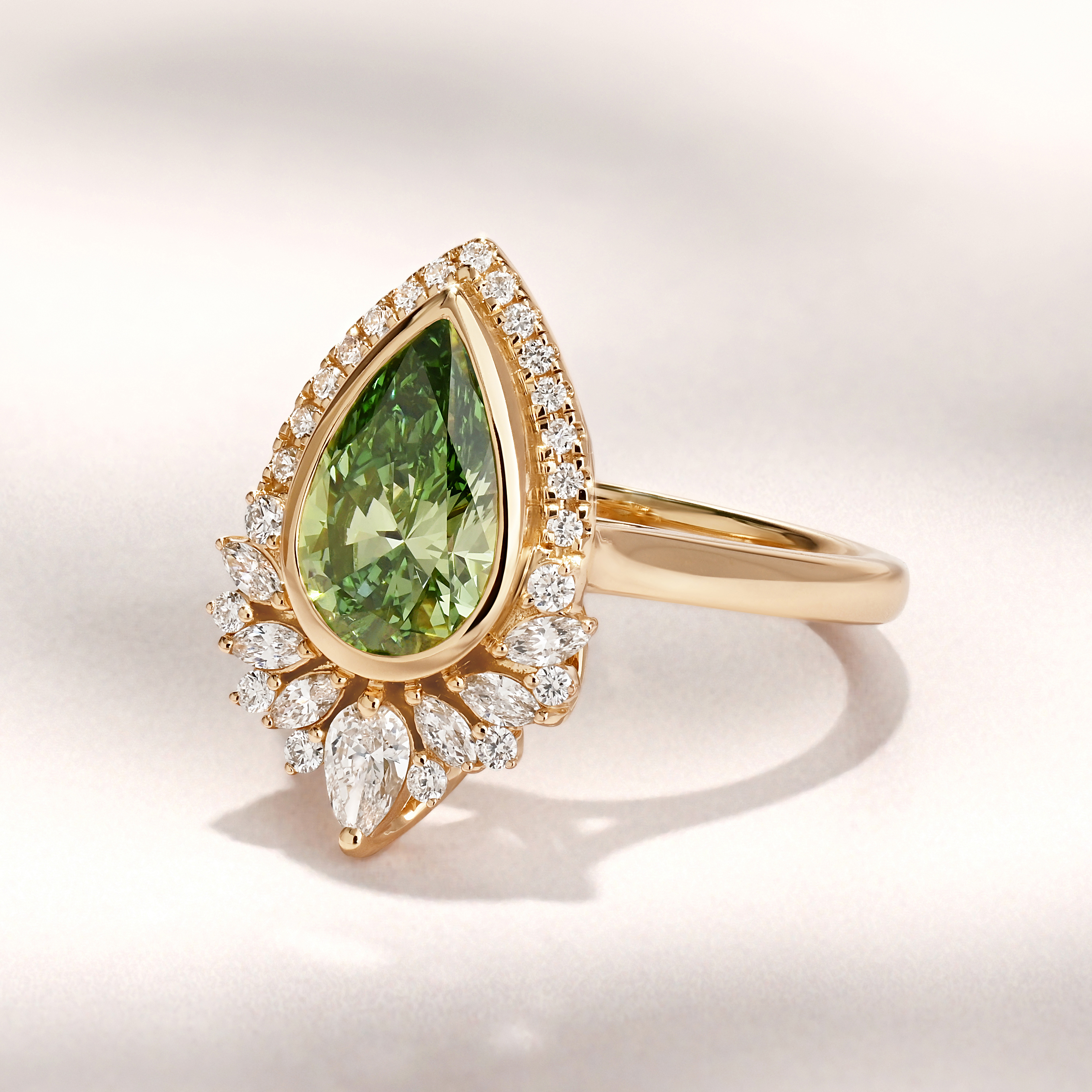 Isadora Ring | 1.59ct Pear Green Lab Grown Diamond