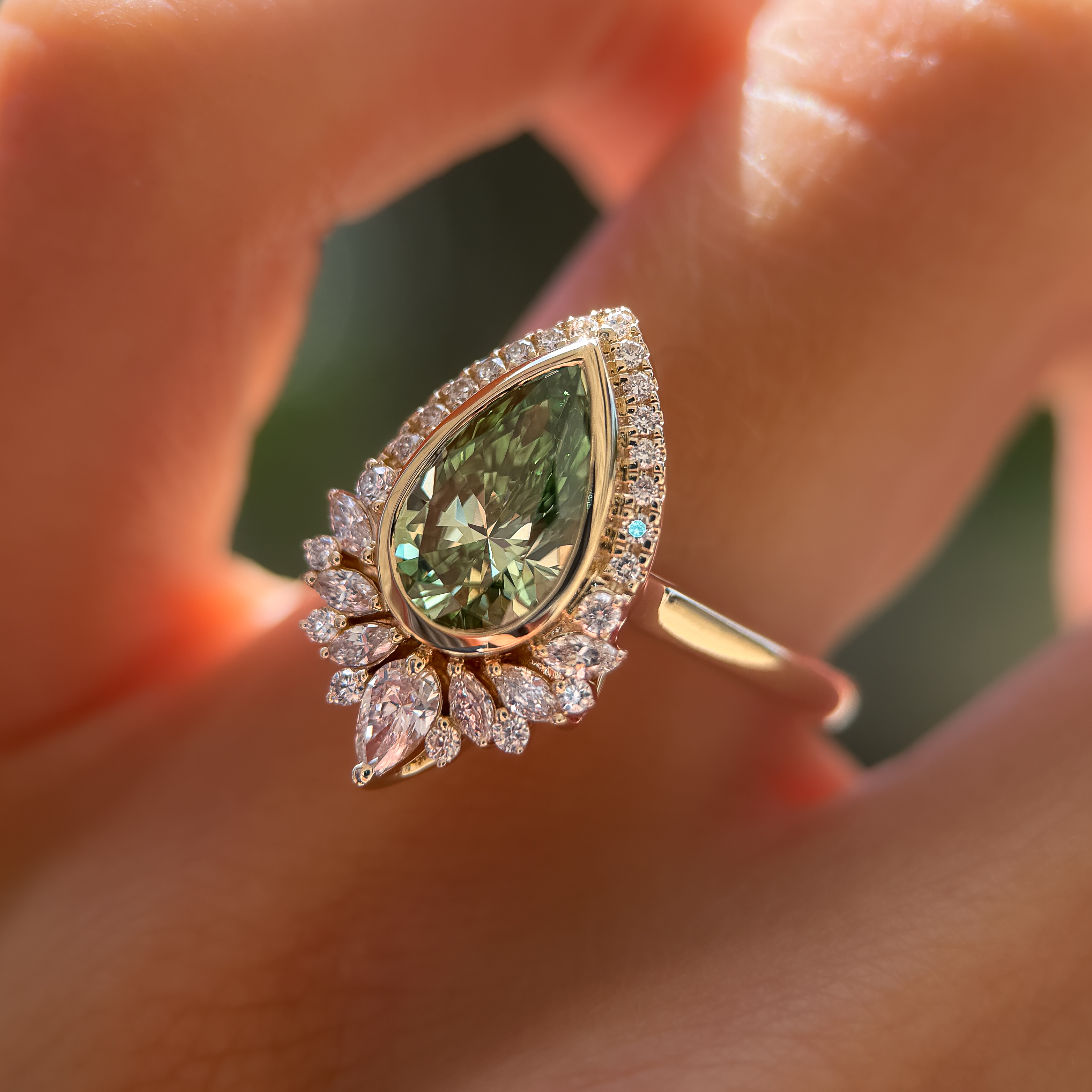 Isadora Ring | 1.59ct Pear Green Lab Grown Diamond