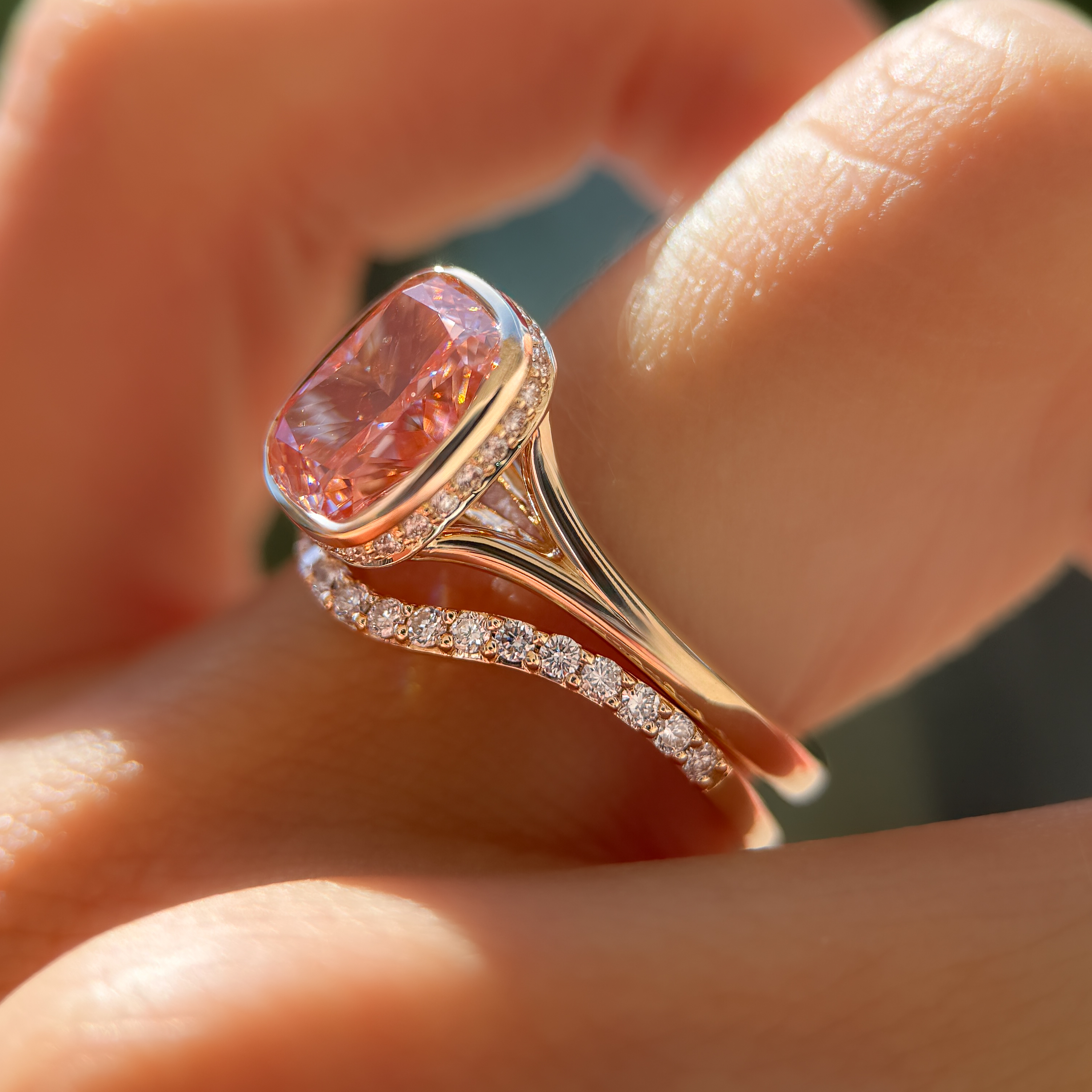Diletta Ring | 2.90ct Cushion Pink Lab Grown Diamond
