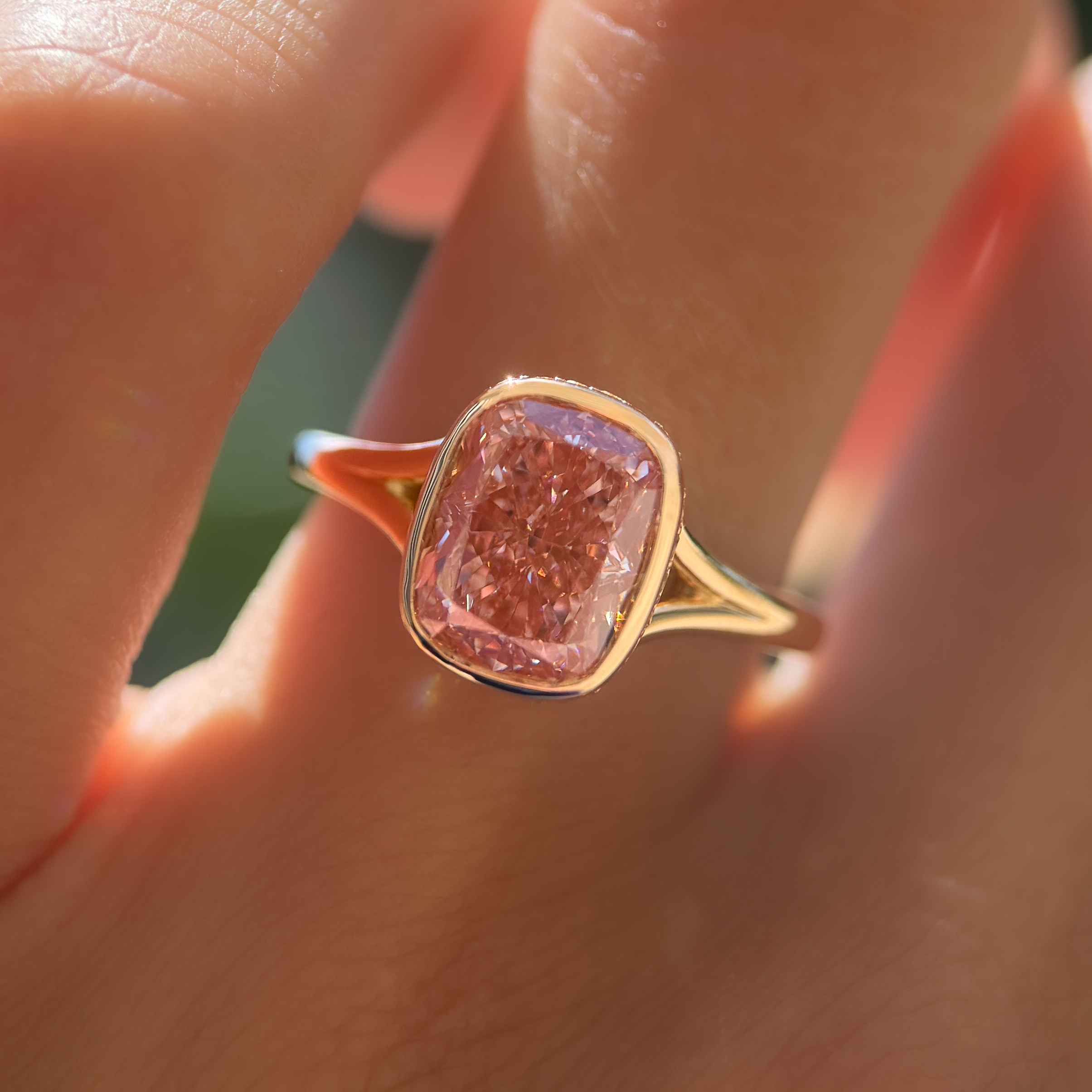 Diletta Ring | 2.90ct Cushion Pink Lab Grown Diamond