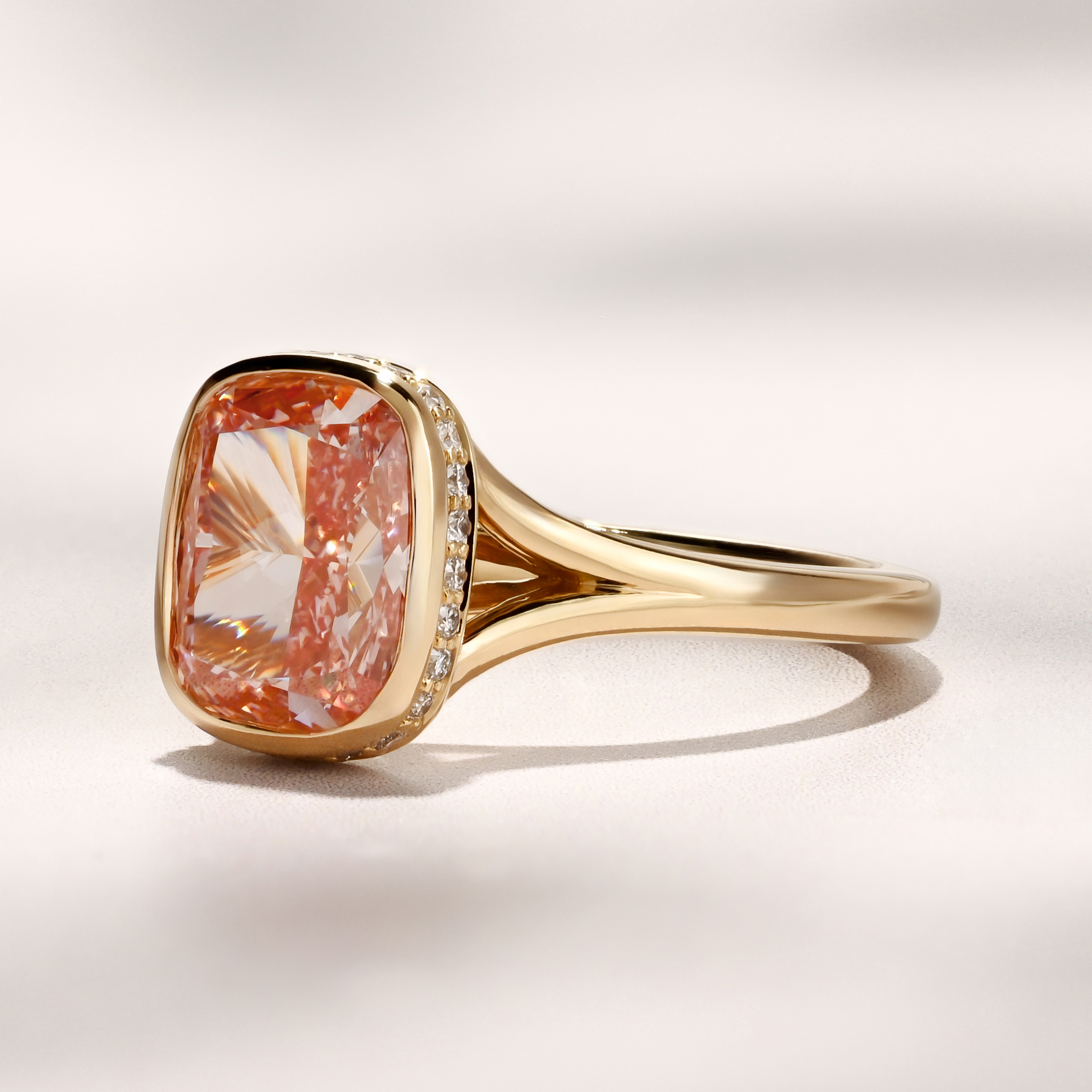 Diletta Ring | 2.90ct Cushion Pink Lab Grown Diamond