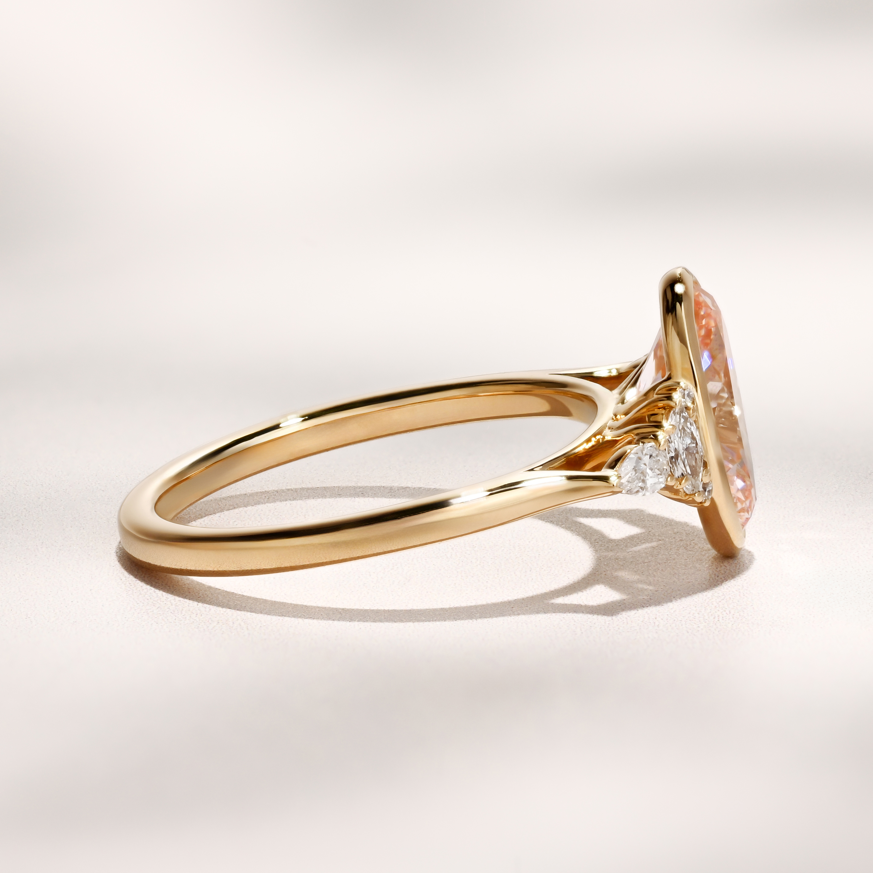 Savannah Bezel Ring| 2.17ct Oval Pink Lab Grown Diamond