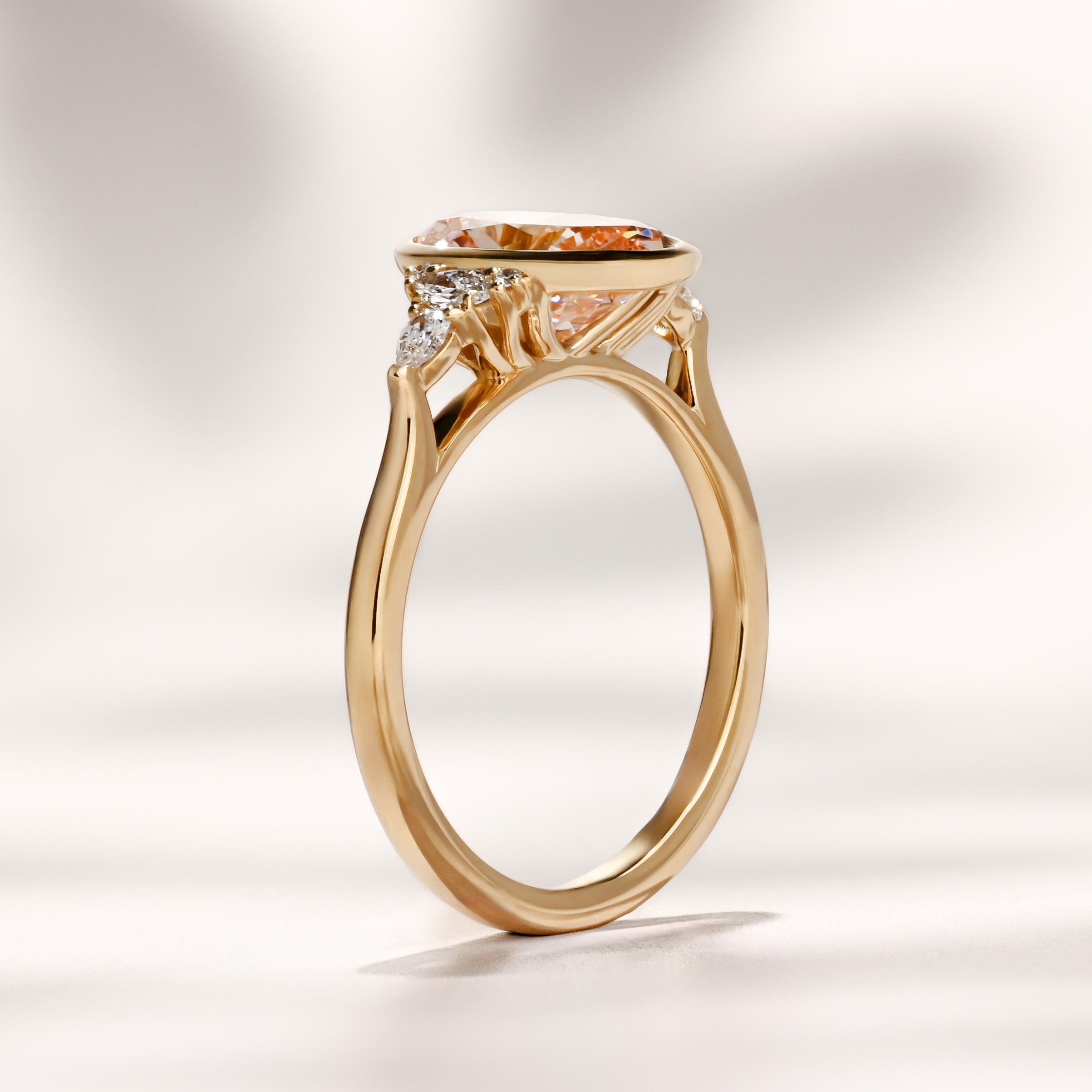 Savannah Bezel Ring| 2.17ct Oval Pink Lab Grown Diamond