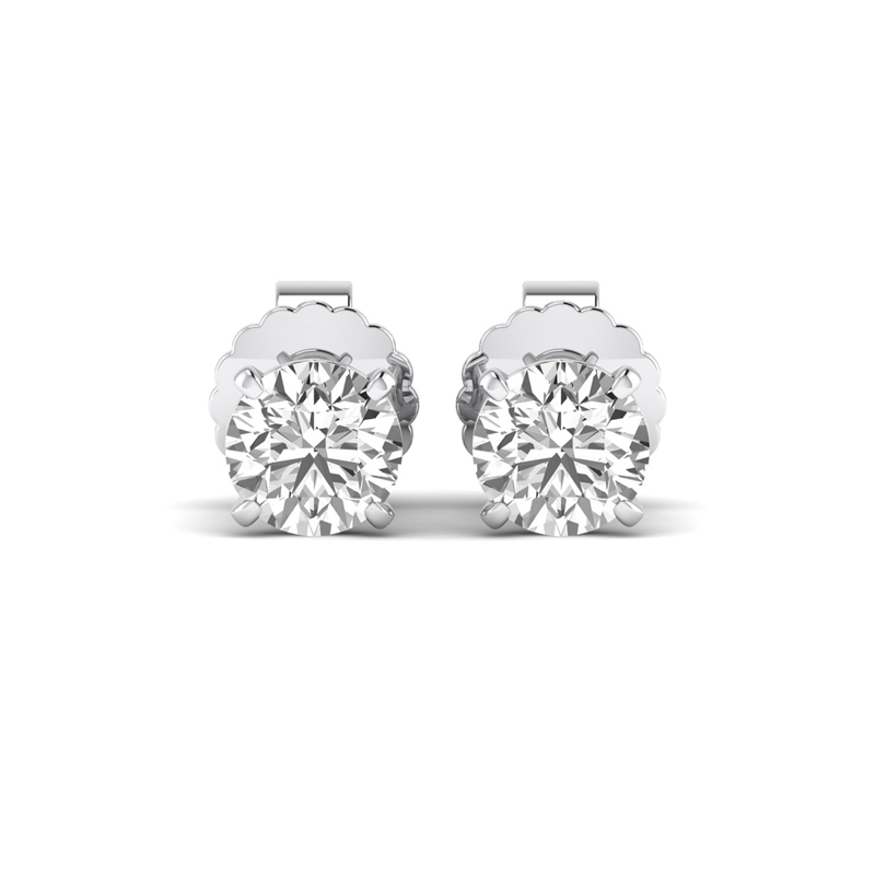 White Gold 1-1/2ctw Four Prong Martini Earrings