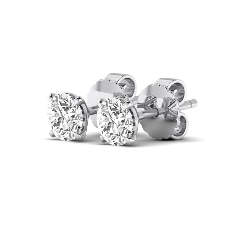 White Gold 1-1/2ctw Four Prong Martini Earrings
