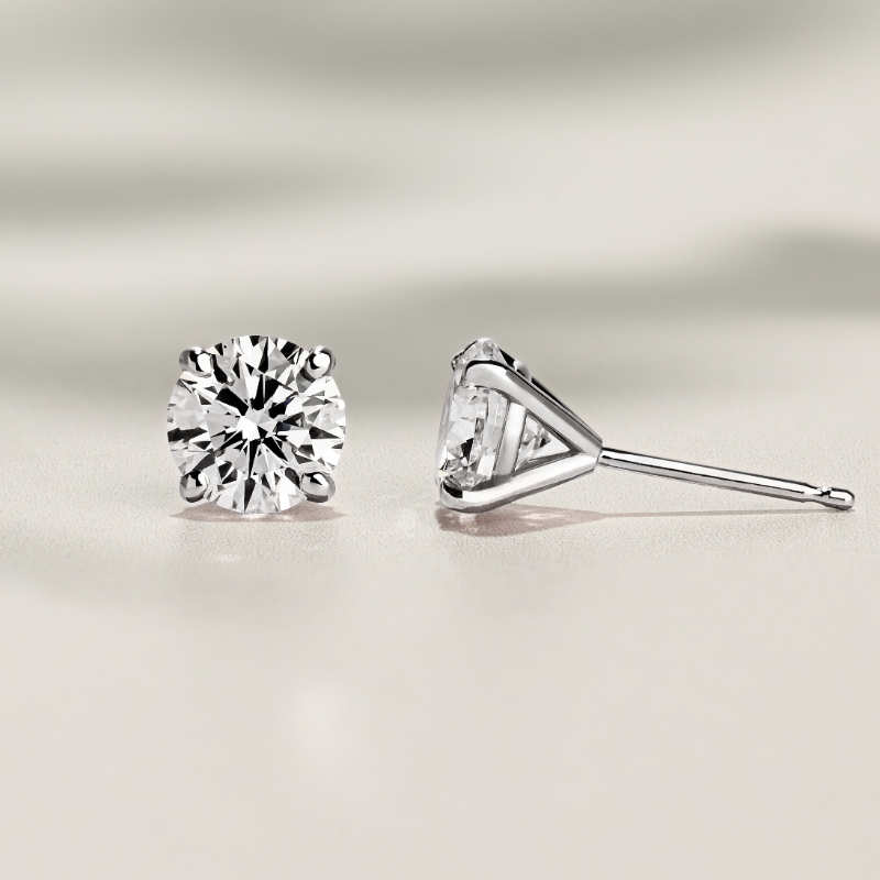 White Gold 1-1/2ctw Four Prong Martini Earrings