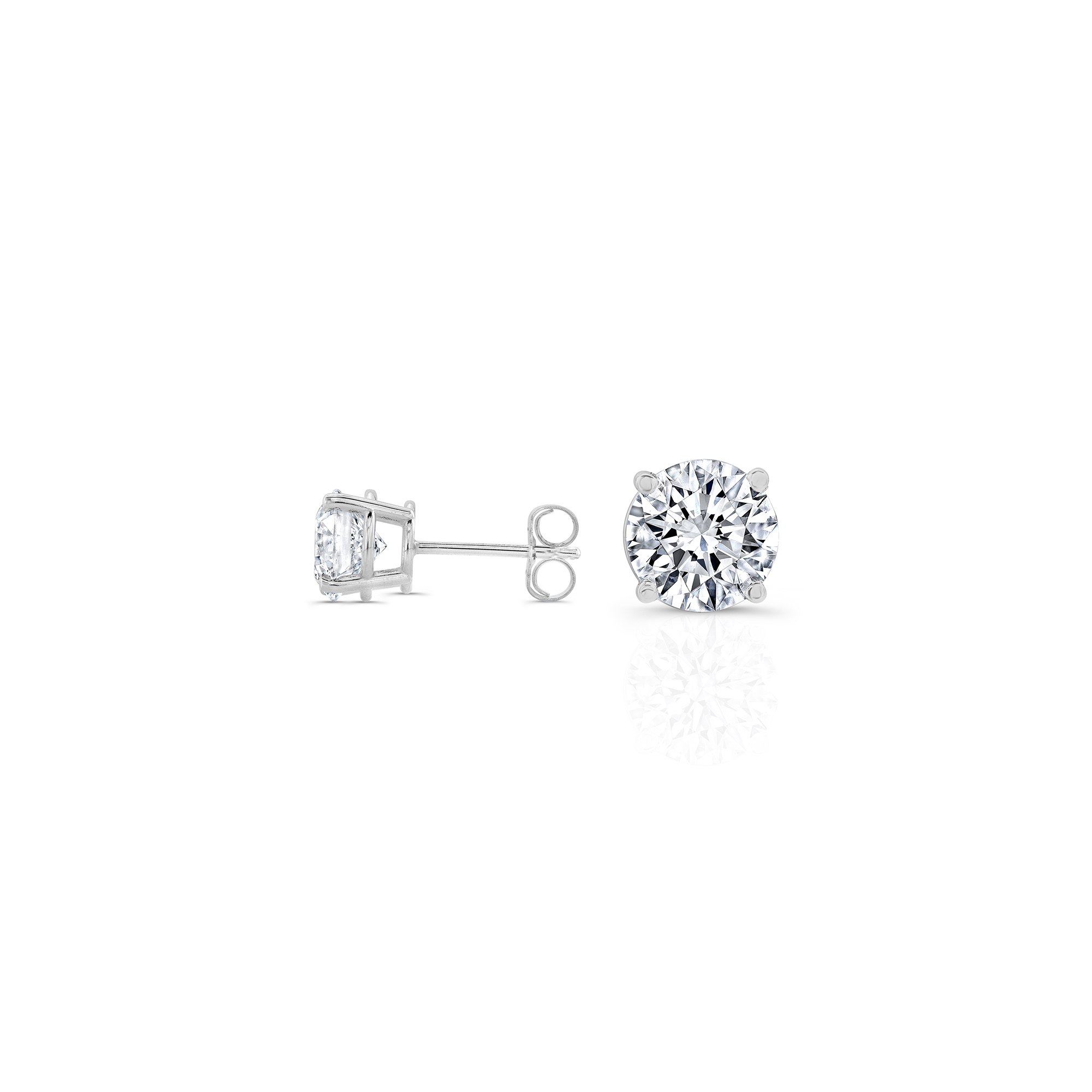 White Gold Four Prong 1/2ctw Lab Grown Diamond Stud Earrings
