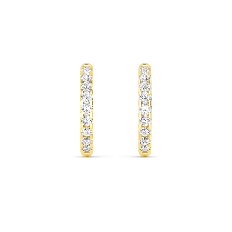 Yellow Gold  Round Huggie Earrings (1/4ctw)