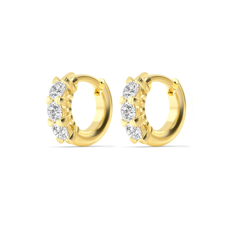 Yellow Gold Bold Diamond Huggie (1/2ctw)