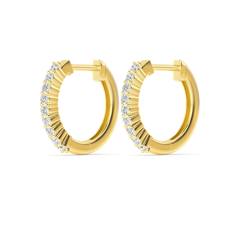 Yellow Gold Classic Diamond Hoops (1/4ctw)