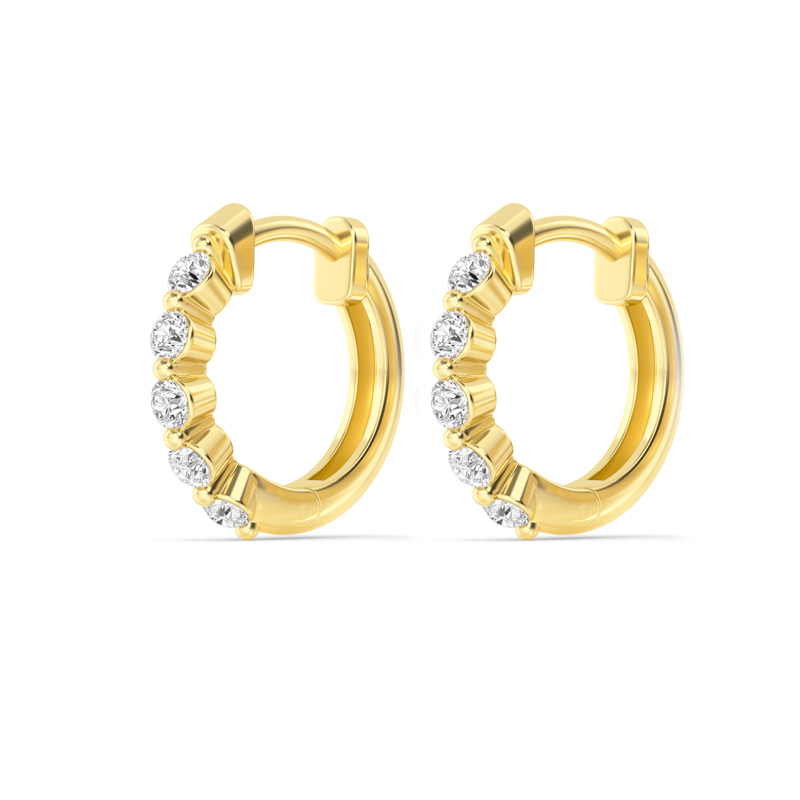 Yellow Gold Floating Diamond Hoops (1/4ctw)