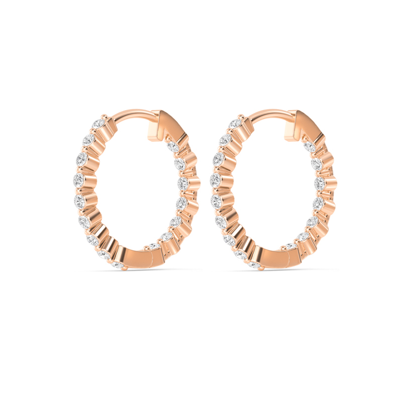 Rose Gold Floating Inside Out Earrings (1/2ctw)