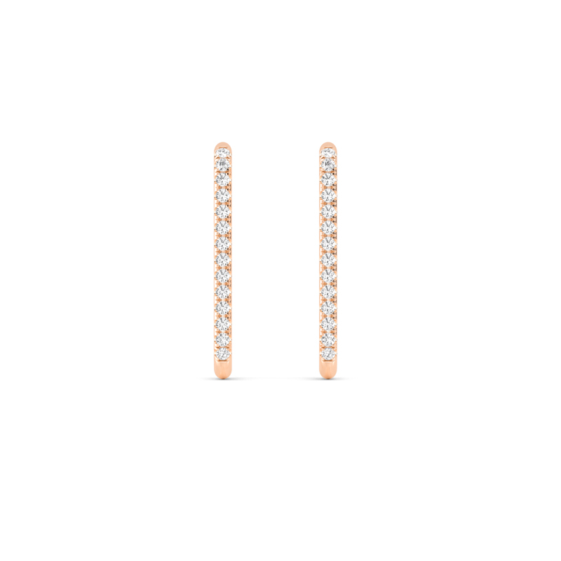 Rose Gold Paper Clip Diamond Earrings  (1/2ctw)