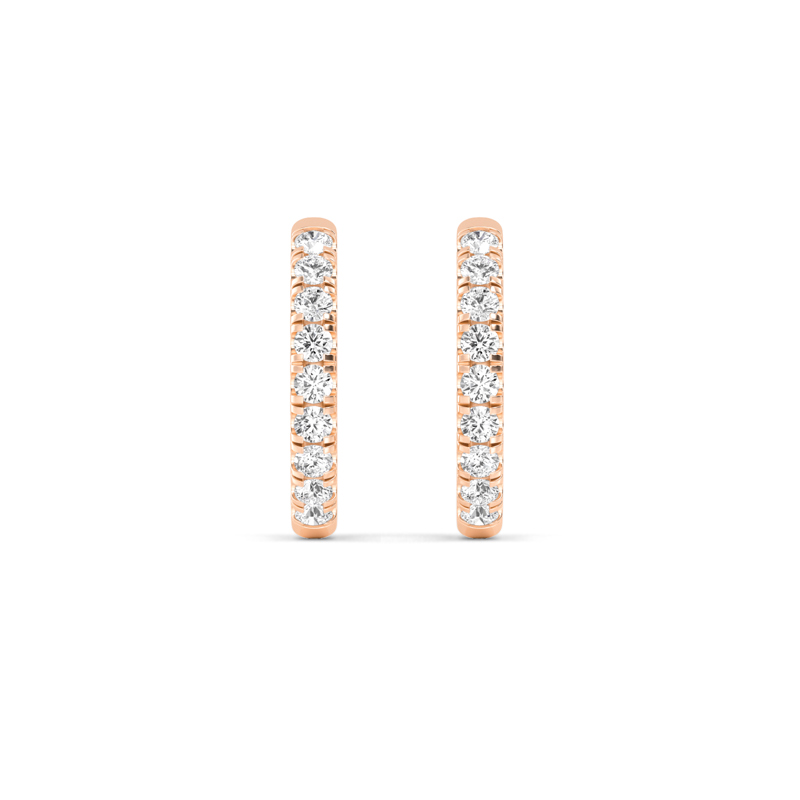 Rose Gold Round Pave Huggie Earrings (1/2ctw)