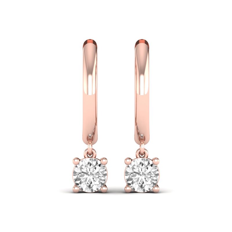 Rose Gold Celia Round Huggies (1ctw)