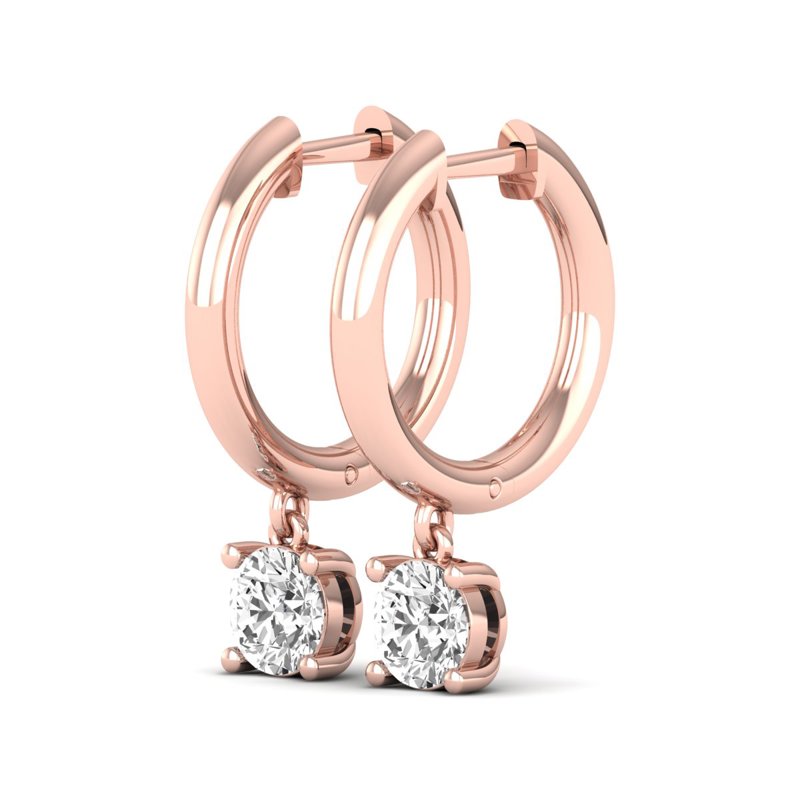 Rose Gold Celia Round Huggies (1ctw)