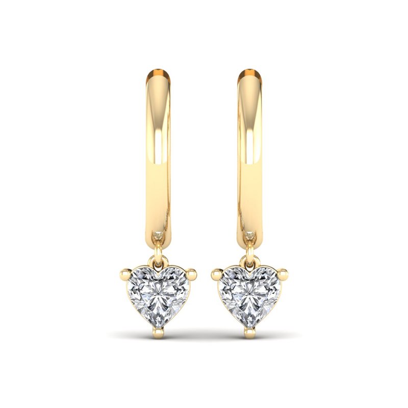 Yellow Gold Celia Heart Huggies (1ctw)