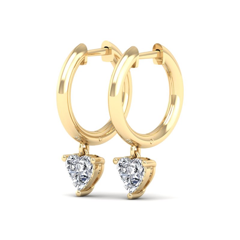 Yellow Gold Celia Heart Huggies (1ctw)