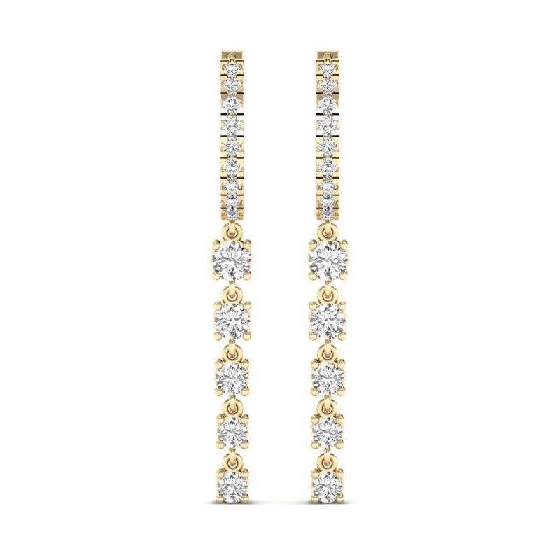 Yellow Gold Large Rain Drop Huggie Earrings (2ctw)