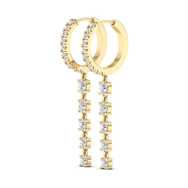 Yellow Gold Large Rain Drop Huggie Earrings (2ctw)
