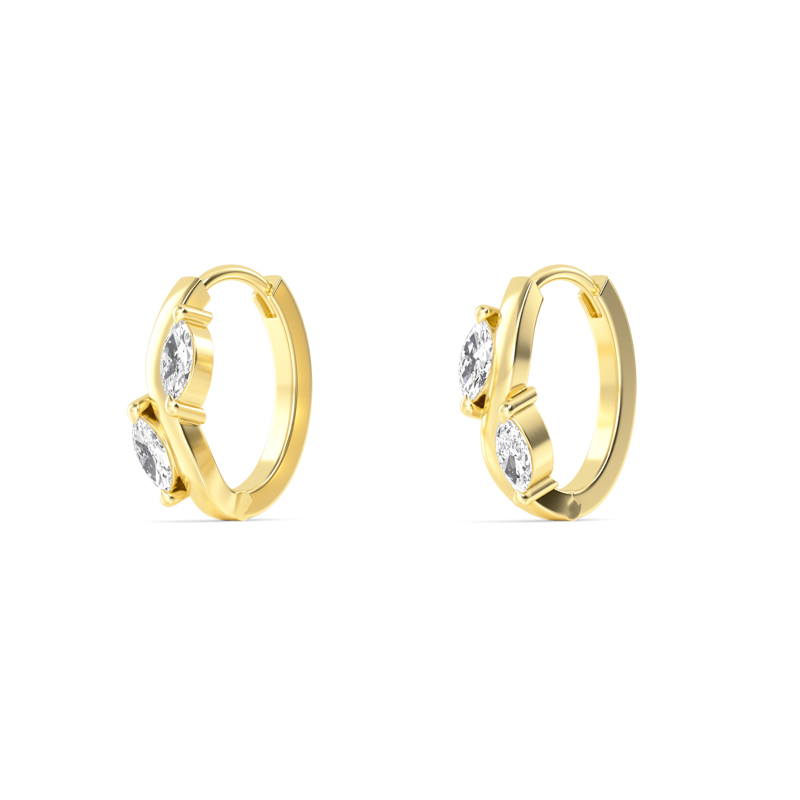 Yellow Gold Twisting Vine Earrings (1/4ctw)