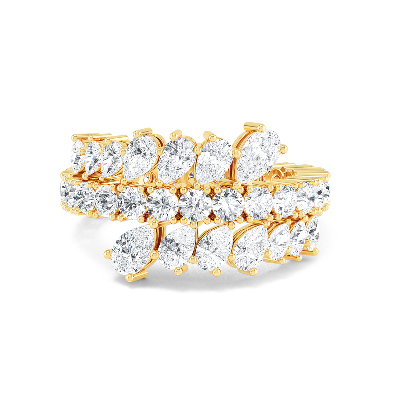 Yellow Gold Olympia Pear Lab Grown Diamond Eternity (2 3/4ctw)