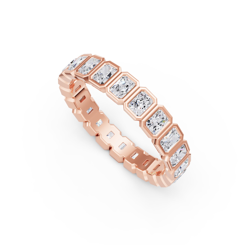 Rose Gold Bezel Set Radiant Eternity (1ctw)