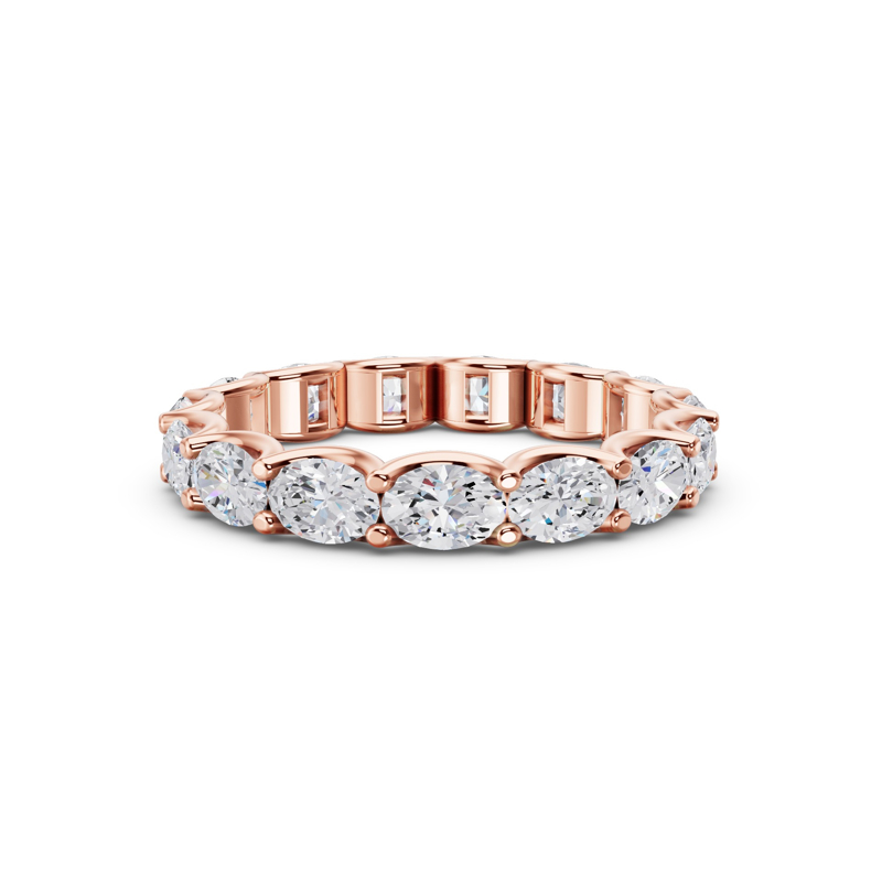 Rose Gold East West Oval Scalloped Eternity (2ctw)