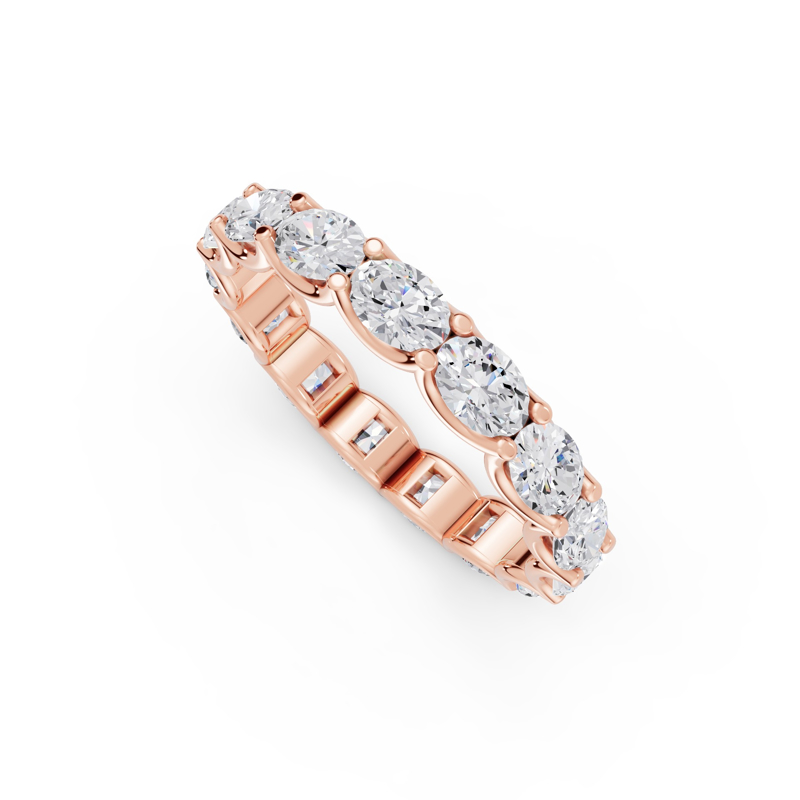 Rose Gold East West Oval Scalloped Eternity (2ctw)