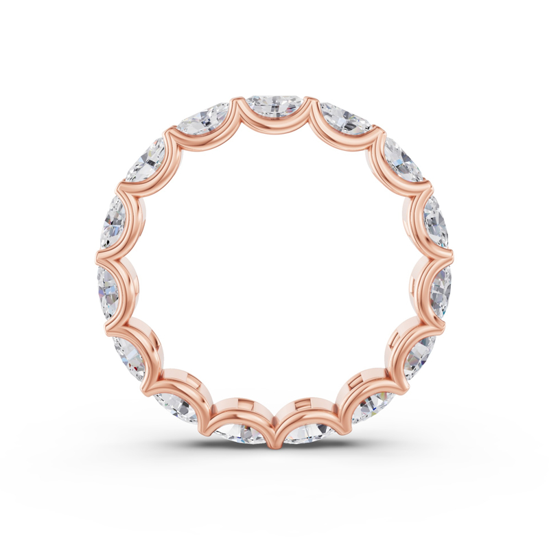 Rose Gold East West Oval Scalloped Eternity (2ctw)