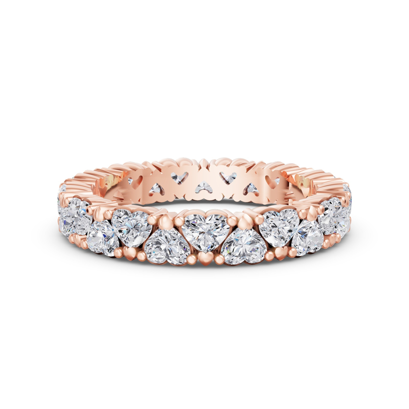 Rose Gold Alternating Heart Shape Eternity (2ctw)